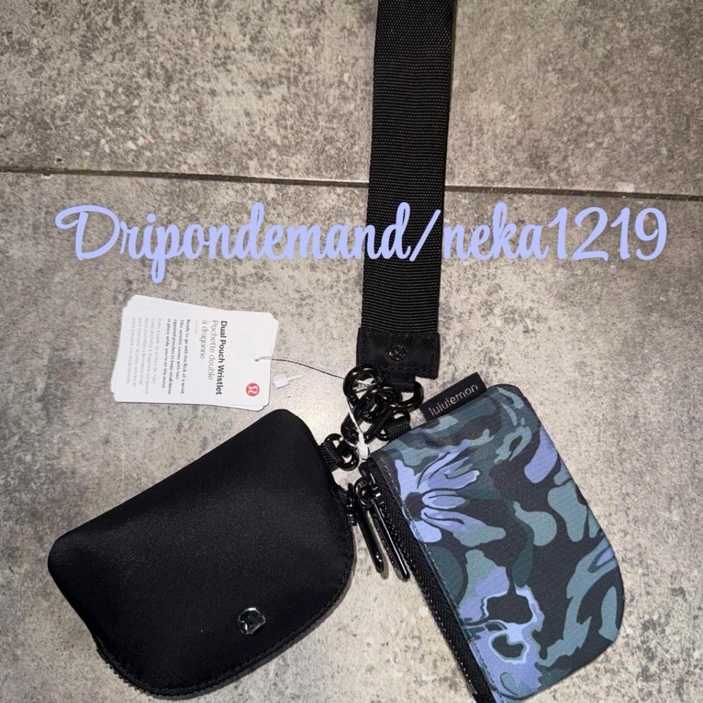 Lululemon Dual Pouch Wristlet- Flower Meld Mini Multi/Gunmetal - Picture 3 of 7